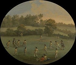 মেরিলিবোন মাঠের রয়্যাল একাডেমি ক্লাবের ক্রিকেটের একটি গেম, এখন রিজেন্টস পার্ক নামে পরিচিত ১৭৯০-১৭৯৯